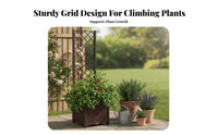 Supports Climbing Plants Planter Box with Trellis Deepened Design Rattan Design Garden Planter Drainage Holes Elevated Vegetable Container Weather Resistant for Homeowners, Apartment Dwellers, Patio, Balcony, Rooftop, Indoor