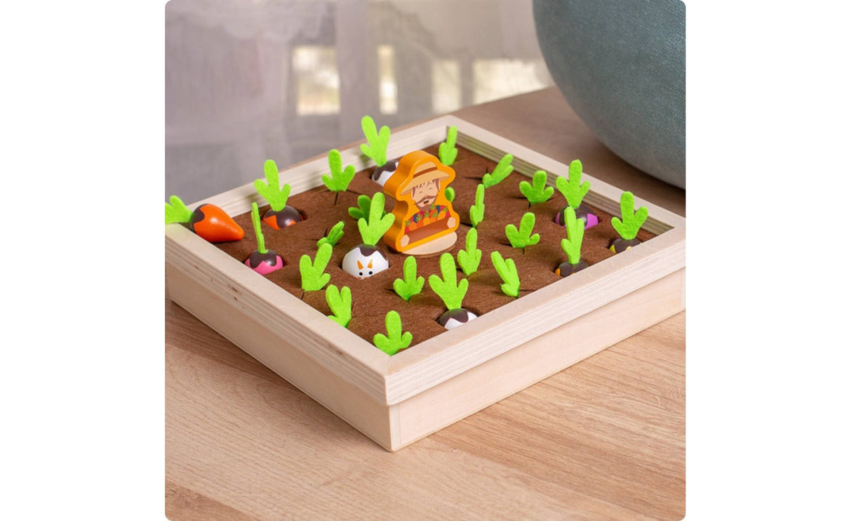 40 Pieces Pull Radish Game Early Learning Farm Memory Chess Color Recognition Wooden Memory Chess for Home