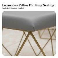 Light Luxury Design Round Upholstered Stool Minimalist design Footrest Sturdy Metal Frame Household Furniture space-saving Size for Adults, Home Decorators, homeowners, Living Room, Bedroom, Entrymanner