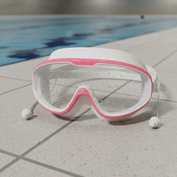 Anti-Fog Goggles Cap Earplugs Set Design Swim Goggles and Cap Kit Wide View Adult Swim Kit HD Vision for Adults