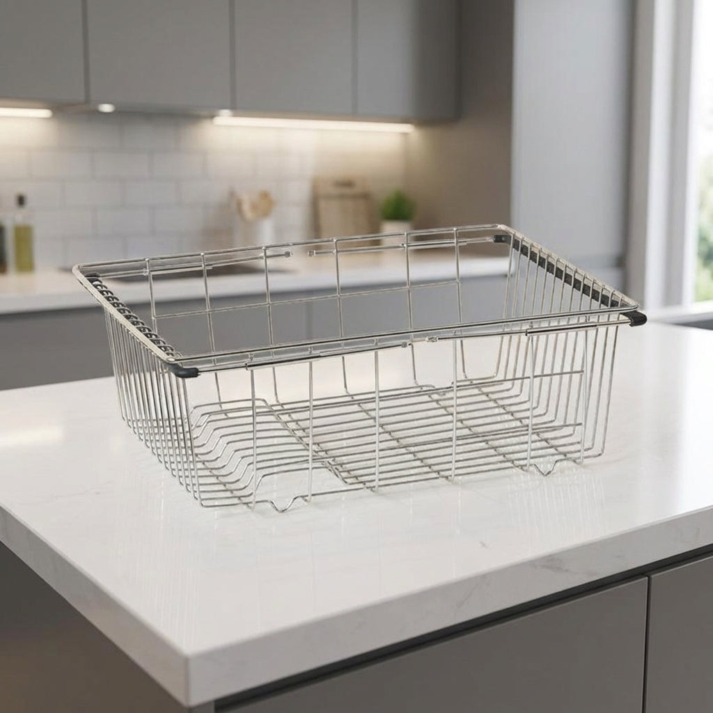 Stainless Steel Dish Rack and Bowl Drainage Rack, In-Sink Kitchen Sink Organizer, Dish Drainage Tool for Space Saving Kitchen Counter
