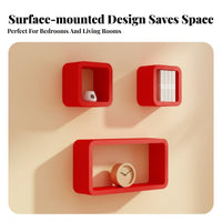 Modern Design Wall-Mounted Box Shelf Minimalist Look Shadow Box Shelf Set Space-Saving House Decoration Modular Design for Interior Decorators, Homeowners, Living Room, Home Office, Entryway, Bathroom