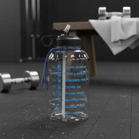 2.2L Water Bottle with Time Marker Wide Mouth Half Gallon Inspirational Water Jug Food Grade Material Drinkware for Fitness Enthusiasts