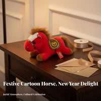 Year of the Horse Symbol Doll Festive Design Stuffed Horse Toy Stuffed Horse Plush Keychain Blessing Souvenir New Year Horse