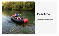 Sport Angleing Raft Wear-Resistant Hard-Floor Angleing Boat Foldable Inflatable Dinghy for Outdoor Aficionados, Adults, Lakes, Rivers