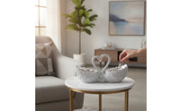 Swan Storage Ornament Romantic Swan Organizer Decor Exquisite Scalloped for Entryway, Dresser