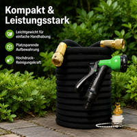 Flexible Garden Hose Set, Expandable Hose with 8-Function Garden Sprayer, TPE/Latex Hose for Irrigation, Car Washing