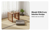 Japanese Aesthetic Rattan Cube Stool Woven Design Multi-Purpose Low Seat Space-Saving Accent Table Versatile for Apartment Dwellers, Interior Designers, Small Areas, Entryway, Living Room, Bedroom