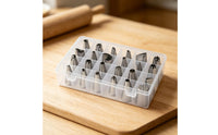 24 Pieces Organized Piping Tip Set with Storage Box Assorted Shapes Piping Tips with Storage Box Rust-Resistant Cake Decorating Tips with Case Food-Grade for Bakers, Beginners, Baking