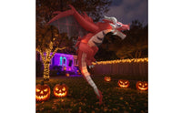 Hanging Dragon Illuminated Inflatable Dragon with Light Halloween Decoration Glowing for Yard, Porch