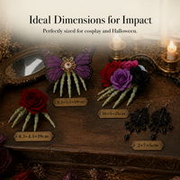 Halloween Rose Skull Hand Hair Clip Gothic Lolita Cosplay Accessory