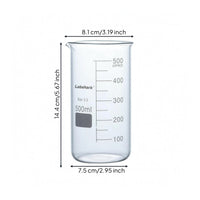 2 Pieces Pouring Lip Borosilicate Glass Beaker Write-on Label Area Graduated Glass Beaker Corrosive-Resistant Resistant Laboratory Glassware Set Clear Markings