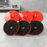 3 Pieces Spiral Angle Grinder Disc Multi-Grit Grinding Disc with Threaded Mount Wear-Resistant Tool Heavy-Duty for Renovators, Chamfering, Polishing