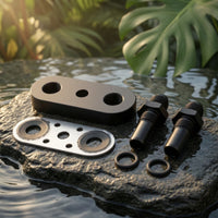 Gearbox Cooler Line Adapter Plate with Fittings 6AN Gearbox Cooler Line Adapter Plate with Gasket CNC-Machined Custom