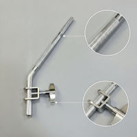 Metal Drum Connecting Rod with Clamp Sturdy Drum Bracket with Rod Long-Lasting Hardware Chrome-Plated for Practice Rooms