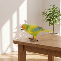 Parrot Figurine Tabletop Bird Ornament Parrot Statue Static Bird Sculpture Painted for Collectors, Desk, Shelf