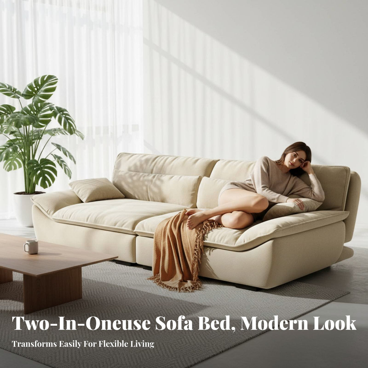 Sailboat-Shaped Sleeper Foldable Design Sofa Bed two-in-oneUse transformable Couch for Apartment Dwellers, Homeowners