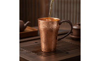 Copper Tea Cup with Side Handle Long-Lasting Hammered Copper Cup Teacup Comfortable Grip Vessel Easy to Clean for Collectors