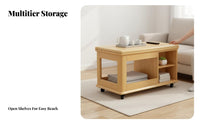 Space-Saving Expandable Storage Trolley Mobile Design Multi-Tier Rolling Shelf Versatile Functionality Coffee Table Sturdy Construction for Apartment Dwellers, Homeowners, Entertainers, Living Room, Balcony, Home Office, Dining Area