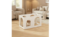 6 Pieces Translucent Modular Pet Fence Interlocking Pet Enclosure with Door Indoor Dog Pen with Doors Multi-Panel for Young Dogs, Living Room, Apartment
