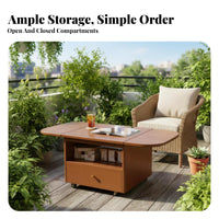 Expandable Rolling Storage Table Foldable Design Living Room Furniture Folding with Wheels for Families, Students, Office