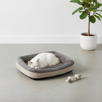 All Seasons Rectangular Supportive Edge Pet Bed Restful Sleep Soft Pet Lounger for Cats