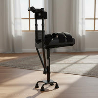 Single Leg Telescopic Mobility Aid Anti Slip Base Telescopic Knee Crutch Hands Free Knee Crutch Left and Right Foot Universal
