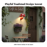 Pastoral Theme Toadstool Wall Lamp Outdoor Use Toadstool Shaped Sconce Elegant Novelty Wall Light Warm Radiance for Interior Designers, Design Enthusiasts, Hallway, Living Room, Corridor, Coffee Shop