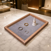 Rectangular Jewelry Display Tray Open Back Cloth-Lined-Lined Jewelry Tray Easy to Organize Home Organizer Velvet Velvet-Lined