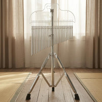 Standing Wind Chime Instrument Hand-Played Metal Tube Chime Sound Decoration Acrylic Top Frame Outdoor Decor Graduated Design