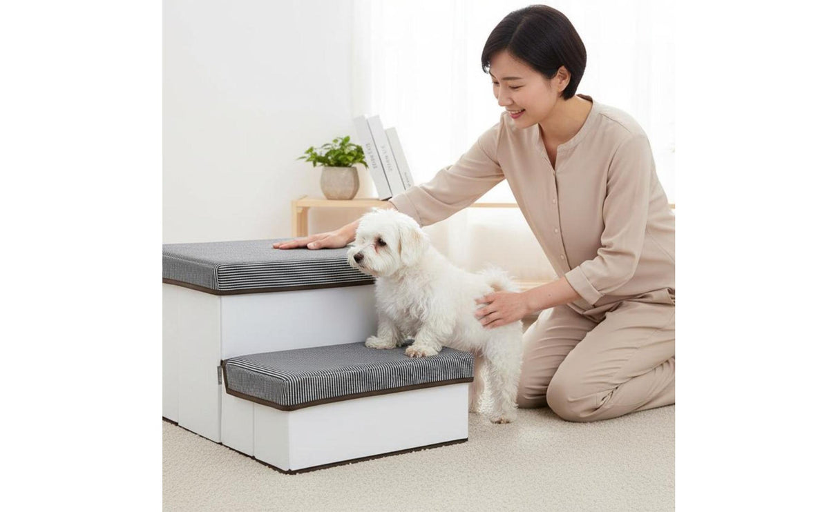 Foldable Dog Stairs Lightweight and Portable Foldable Storage Pet Steps for Cats