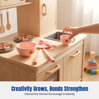 Wooden Pretend Kitchen Accessories for Children Tableware Set Bowl Mug Plate Spoon Educational Toy
