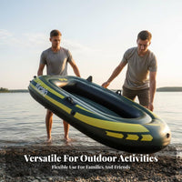 Foldable Inflatable Boat Thickened Material Inflatable Dinghy Boat Puncture Resistant Blow-up Dinghy Multiple Air Chambers for Outdoor Enthusiasts, Families, Boating, River, Lake, Beach