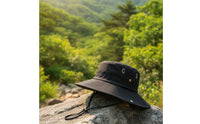 Fisherman Hat Wide Brim Sun Hat with Chin Strap Secure Fit Protection for Hiking, Travel