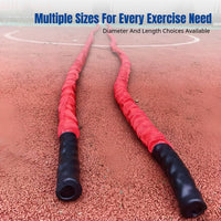 Red Battle Rope, Home Gym, Power, Muscle, HIIT, MMA Training