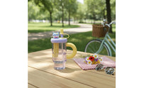 Large Capacity Straw Cup Cute Cartoon Design Handled Water Cup Portable Tumbler Handle Grip for Women, Girls, Cycling, Travel, Outdoor