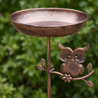 Cast Iron Bath, Freestanding Pedestal Birdbath, 76cm Retro Garden Ornament