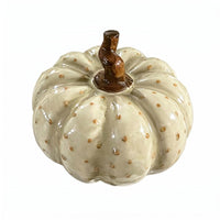 Light-Toned Ceramic Pumpkin Ornament Brown Stem Ceramic Pumpkin Figurine Smooth Finish Home decorations