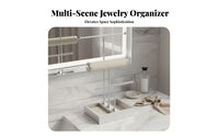 Crossbar Jewelry Stand Multi-Functional Crossbar Jewelry Tree with Tray Necklace Earring Bracelet Holder Space-Saving for Closet