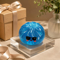 Cartoon Face Press Toy Squeezable Glitter Stress Ball Gel Stress Ball Quiet Glitter Squishy Toy Nontoxic