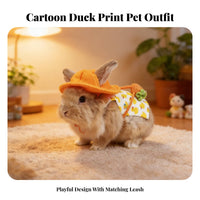 Bunny Dress with Leash and Hat Cute Design Bunny Dress Leash Set Lightweight Small Pet Walking Outfit for Outdoor Walks, Photoshoots, Parties