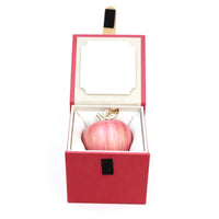 Red Finish Desktop Apple Decor Gold Stem Artificial Apple Ornament for Home Display
