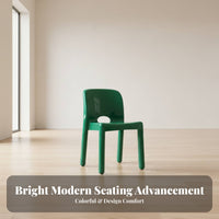 Stackable Plastic Dining Chair bright hues Home Furnishing Space-Saving Seating Furniture for homeowners, Restaurant Owners, Bedroom, Cafe, Balcony