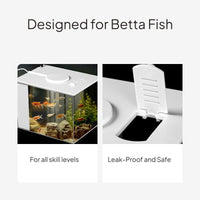 Mini Desktop Betta Fish Tank with Side Purifier, LED