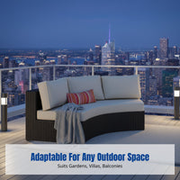Outdoor Round Sofa Set, Aluminum Alloy Waterproof Patio Lounge Chair, Garden Villa Furniture