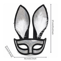 Hare Face Covering with Feathers Glittery Hare Face Covering with Long Ears Universal Fit for Cosplayers, Cosplay