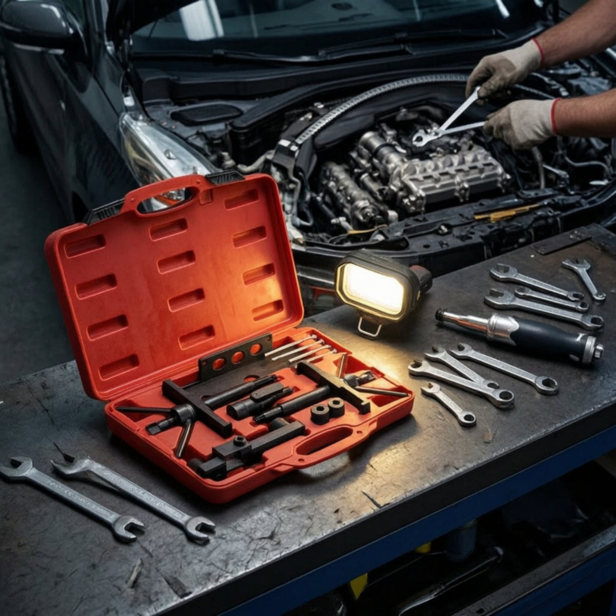 Easy to Use Automotive Engine Timing Tool Kit Long-Lasting Automotive Timing Lock Tool Set Heavy Duty for Mechanics, Car Repair Shop, Auto Workshop, Garage