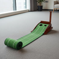 Indoor Putting Green with Automatic Return Alignment Markers Golf Putting Mat with Ball Return Double-Size Holes Athletic Gear for Home, Office