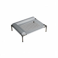 Moisture-Proof Cooling Mesh Pet Cot Removable and Washable Elevated Dog Sling Bed Heavy Duty Raised Dog Bed with Support Cushion All Seasons for Dogs, Cats, Indoor, Outdoor
