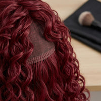 Breathable Cap Full-Head Hairpiece Heat-Resistant Long Wavy Hairpiece Adjustable Straps Hair Accessory Deep Waves